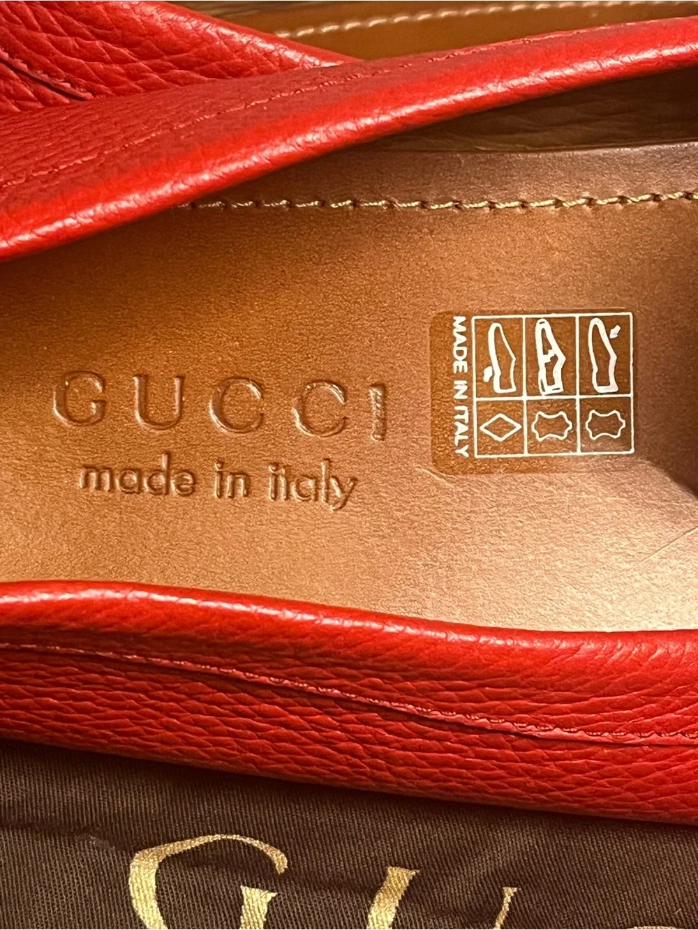 Authentic Gucci Red leather loafers size 9.5 G / 10 US